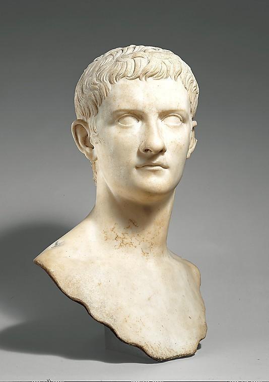 Buste en marbre de l'empereur Gaius, connu sous le nom de Caligula