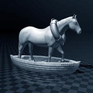 Cheval dans un bateau